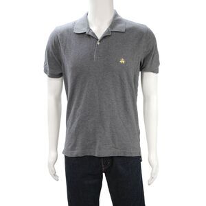 Brooks Brothers Mens Gray Cotton Collared Short Sleeve Polo Size M